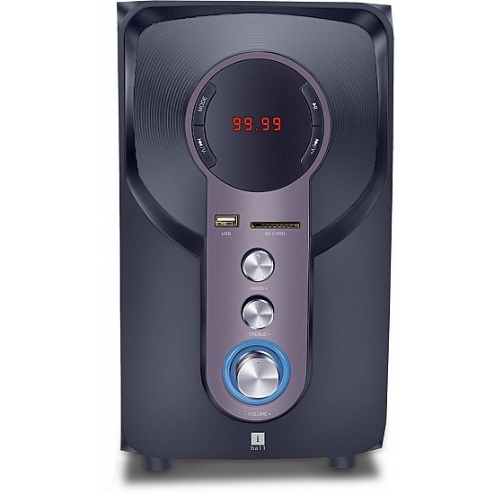 iBall Hi-Basss 2.1 Speaker Built-in FM Radio and Multiple Equalizers with LED Display and Remote Control, Black