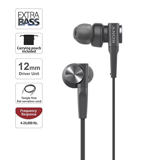 Sony MDR-XB55 Extra-Bass in-Ear Headphones Without Mic(Black) Sony MDR-XB55 Extra-Bass in-Ear Headphones Without Mic(Black)