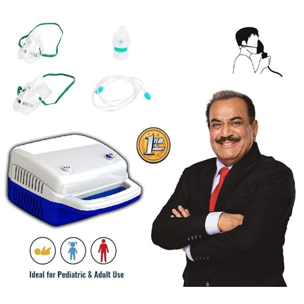 Control D Blue & White Compressor Complete Kit Nebulizer with Child and Adult Masks