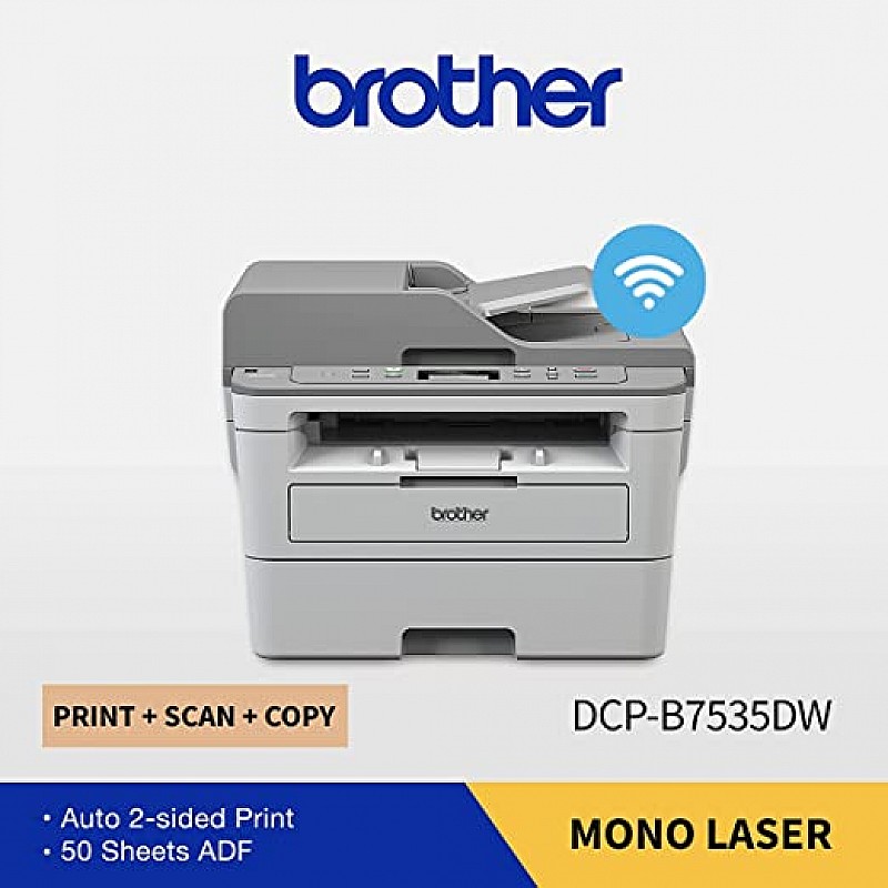 Brother DCP-B7535DW Multi-Function Monochrome Laser Printer with Auto Duplex Printing & Wi-Fi