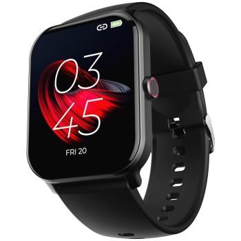 beatXP Marv 1.85 inch HD Screen Calling AI Voice Assistant Smartwatch (Electric Black Strap, Free Size)