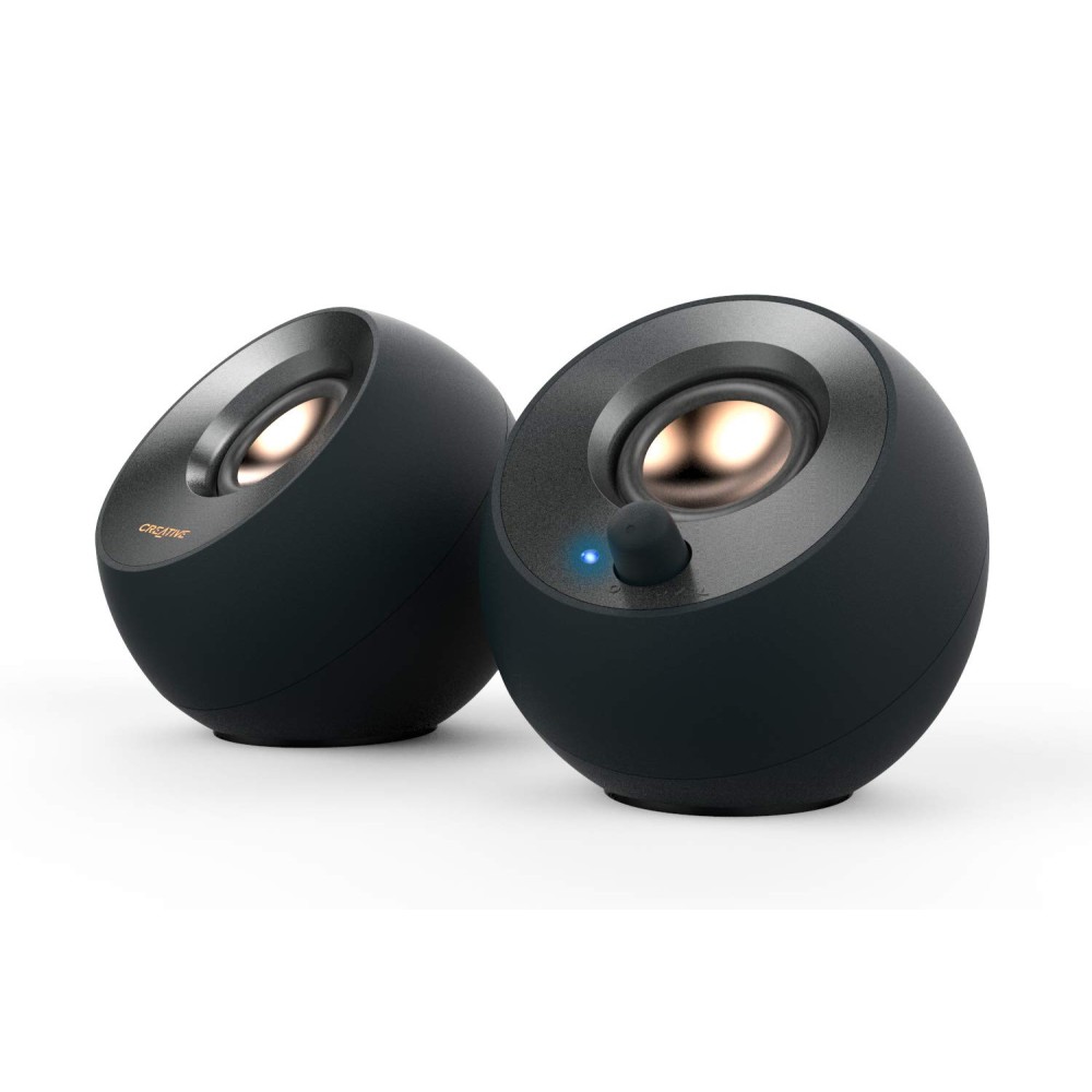 Creative pebble 2.0 usb-powered desktop speakers with far-field drivers and passive radiators for pcs and laptops black