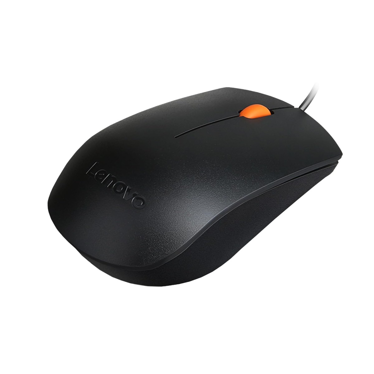 Lenovo 300 Wired Plug & Play USB Mouse, High Resolution 1600 DPI Optical Sensor, 3-Button Design with clickable Scroll Wheel, Ambidextrous, Ergonomic