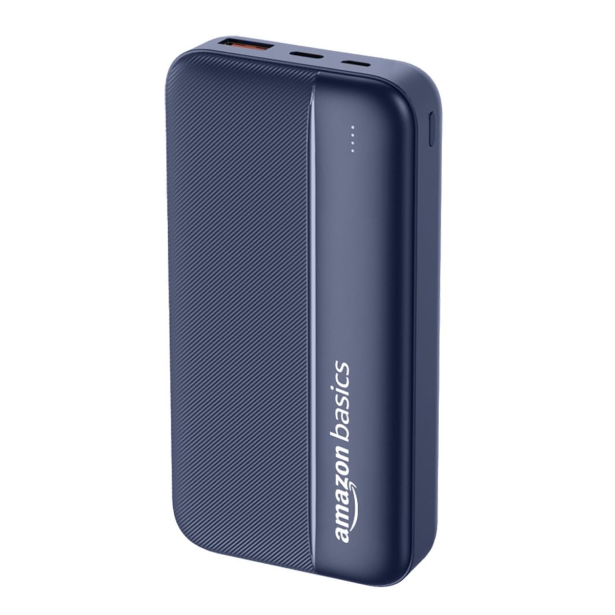 Amazon Basics 20000 mAh 22.5W Fast Charging Lithium Polymer Power Bank with Type C Cable Dual Input, Triple Output White