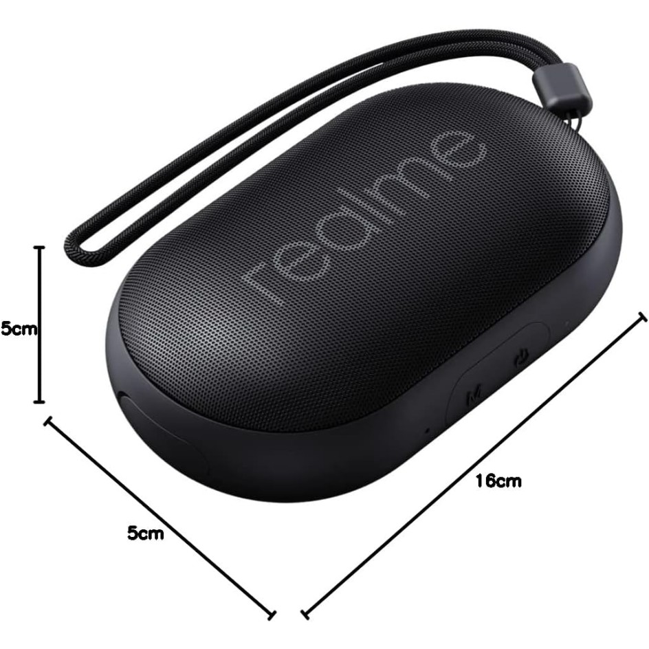 Realme Pocket Speaker with Bass Radiator 3 W Bluetooth Speaker Classic Black Stereo Channel
