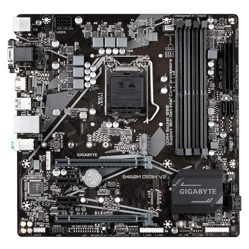 GIGABYTE B460M DS3H V2 Ultra Durable Motherboard with GIGABYTE 8118 Gaming LAN PCIe Gen3 x4 M.2 7 Colors RGB LED Strips Support