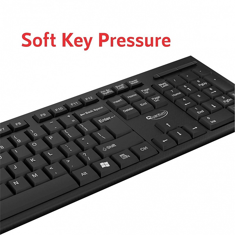 Quantum QHM7406 Spill-Resistant Wired USB Keyboard (Black)