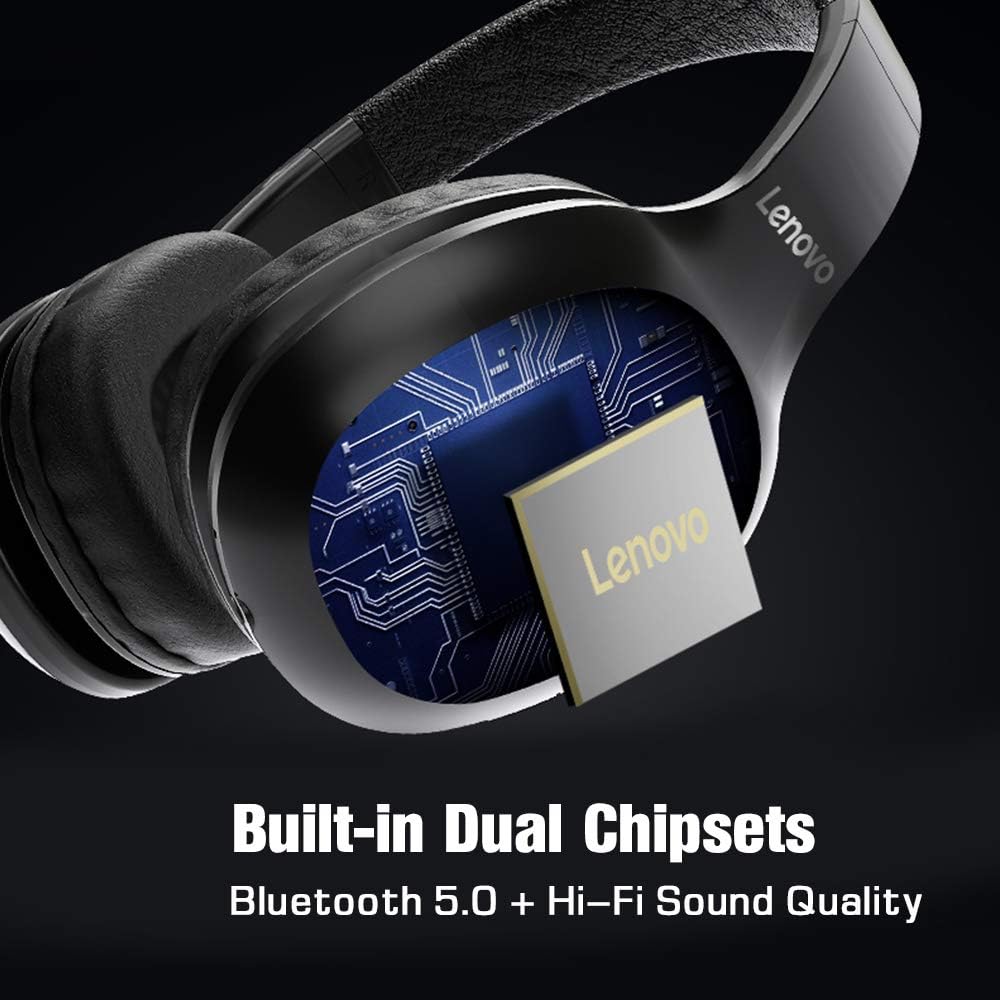 Lenovo HD100 Wireless Bluetooth Headphone BT 5.0 Noise isolation (Black)