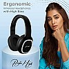 pTron Studio Over-Ear Bluetooth 5.0 Wireless Headphones, Hi-Fi Sound with Deep Bass Black