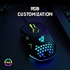 Redgear a-15 wired gaming mouse with rgb, semi-honeycomb design and upto 6400 dpi for windows pc gamers Black