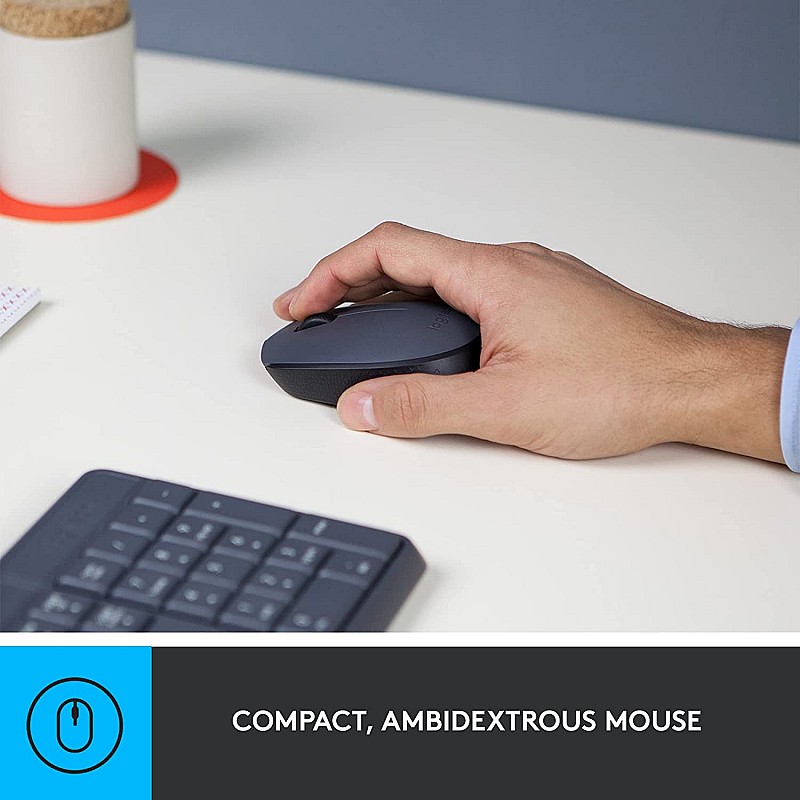 Logitech MK235 Wireless Keyboard and Mouse Combo for Windows, 2.4 GHz Wireless with Nano USB-Receiver