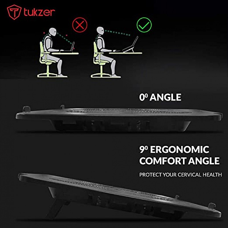 Tukzer Laptop Cooling Pad, Portable Slim Quiet USB-Powered Gaming Cooler Stand Chill Mat| 1-Red-LED Fan 