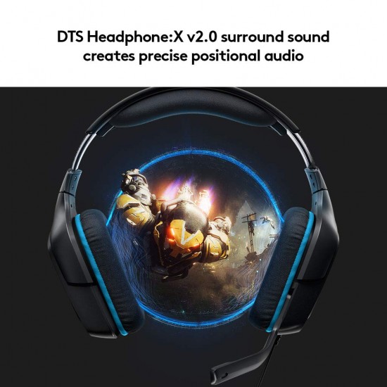 Logitech G431 Wired Noise Cancellation Gaming Headset DTS Headphone X v2.0 blue