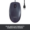 Logitech M100r Wired USB Mouse Black