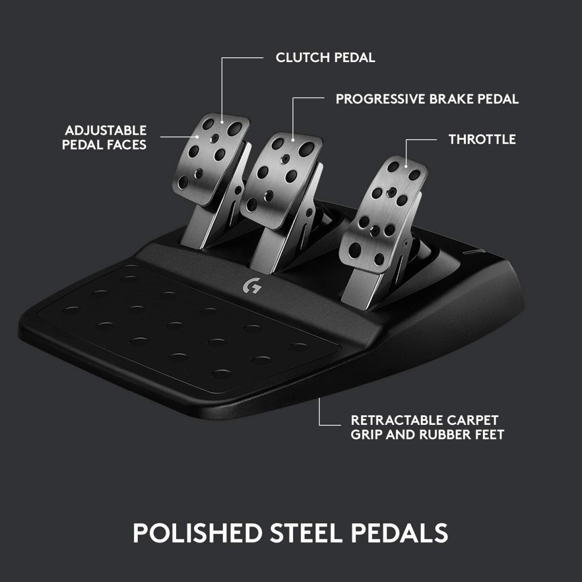 Logitech G923 Racing Wheel and Pedals, TRUEFORCE 1000 Hz Force Feedback, Responsive Driving Design Black