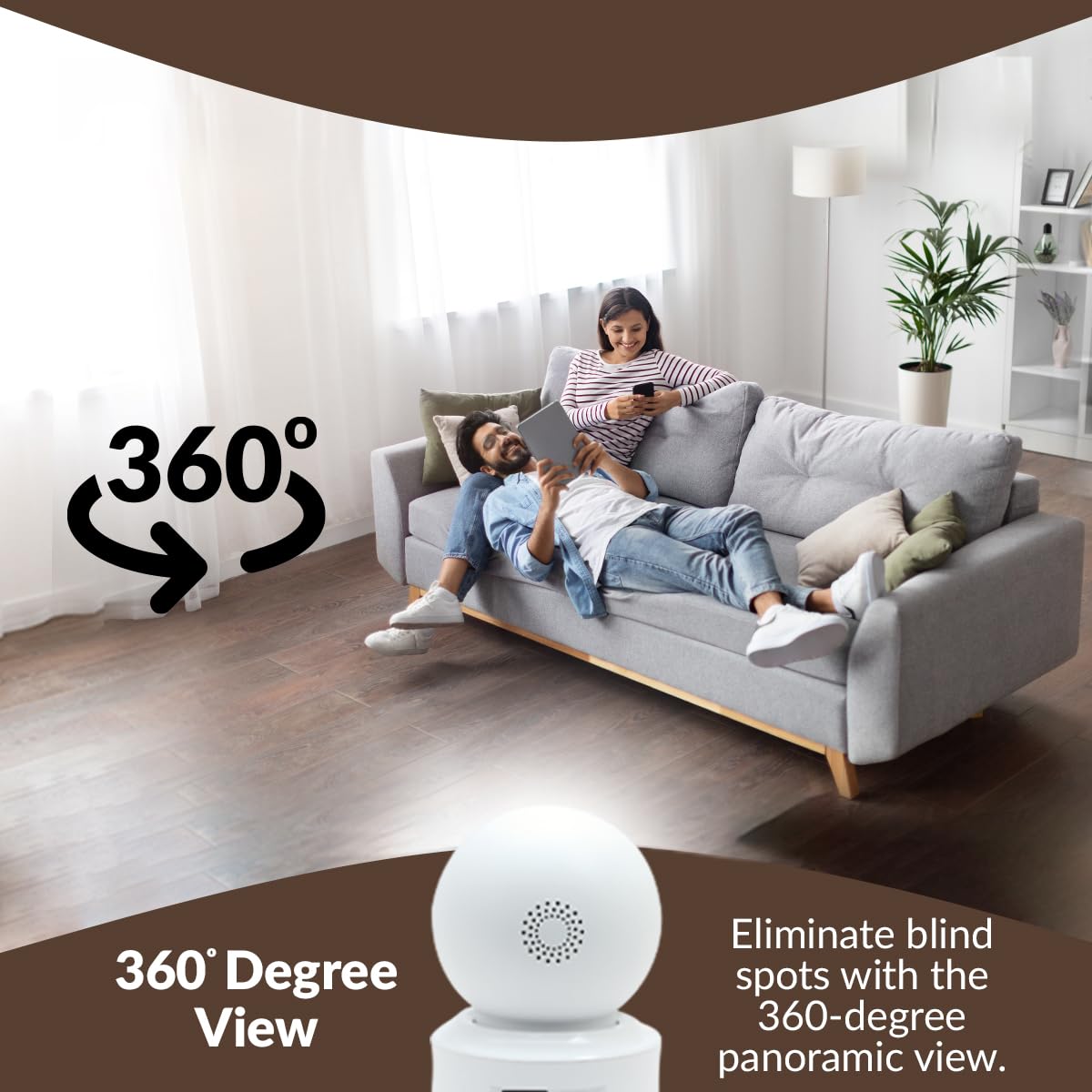 CP PLUS 3 MP Full HD Smart Wi-fi CCTV Camera | 360° Pan & Tilt | View And Talk- CP-E35A