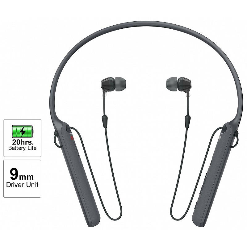 Sony WI-C400 Wireless Bluetooth in-Ear Neck Band Headphones with 20 hrs Battery Life Black