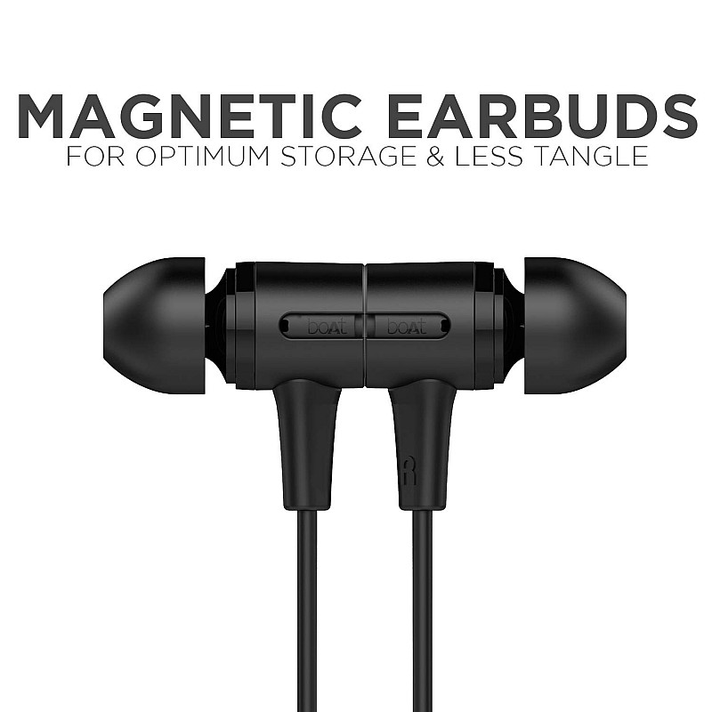 BoAt Bassheads 102 in Ear Wired Earphones with Mic Charcoal Black