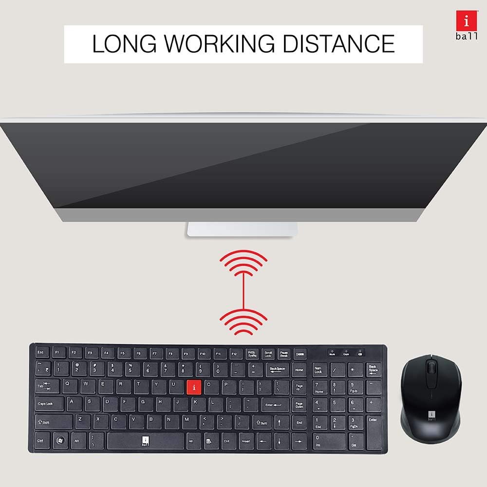iBall Wireless Combo i4 Deskset Slim / Keyboard / Smart Mouse Chocolate Key