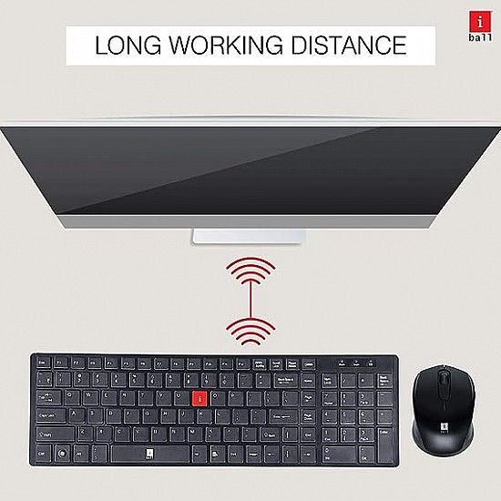 iBall Wireless Combo i4 Deskset Slim / Keyboard / Smart Mouse Chocolate Key 