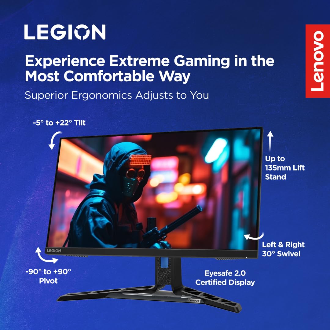 Lenovo R-Series 63.5 cm (25 inch) Full HD IPS Panel with 99%sRGB, 90% DCI-P3, 3Wx2 Built-in Speakers, 2xHDMI 2.1,1xDP, Tilt/Swivel/Pivot/Height Adjustable Stand Gaming Monitor (Legion R25i-30) Lenovo R-Series 63.5 cm (25 inch) Full HD IPS Panel with 99%sRGB, 90% DCI-P3, 3Wx2 Built-in Speakers, 2xHDMI 2.1,1xDP, Tilt/Swivel/Pivot/Height Adjustable Stand Gaming Monitor (Legion R25i-30)