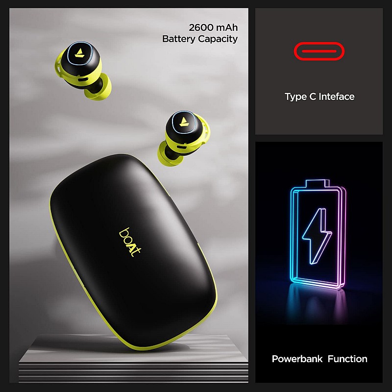 BoAt Airdopes 441 Pro Bluetooth Truly Wireless in Ear Earbuds Spirit Lime