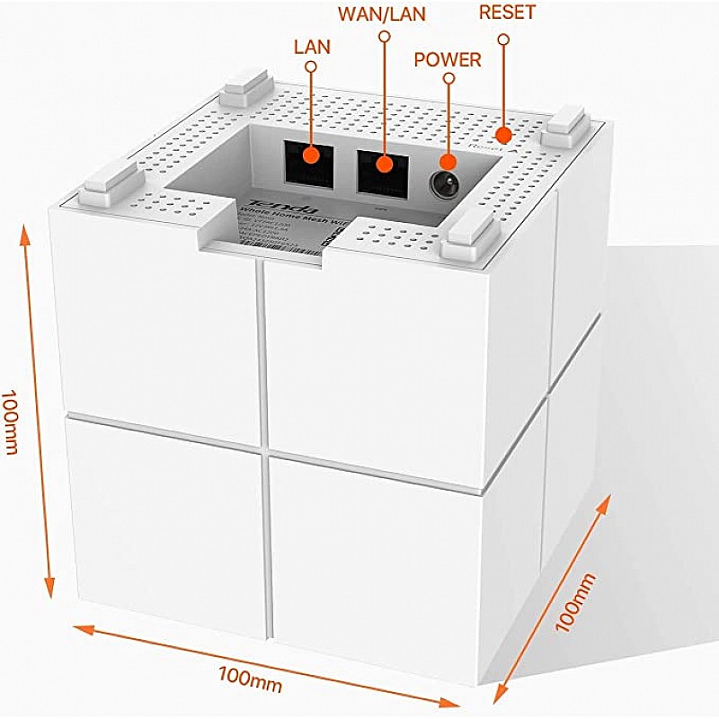 Tenda Nova MW6 Whole Home Mesh Wi-Fi System, 6000sq² Wi-Fi Coverage, Two Gigabit Ports, APP Control, Easy Set Up (White, Pack of 3)