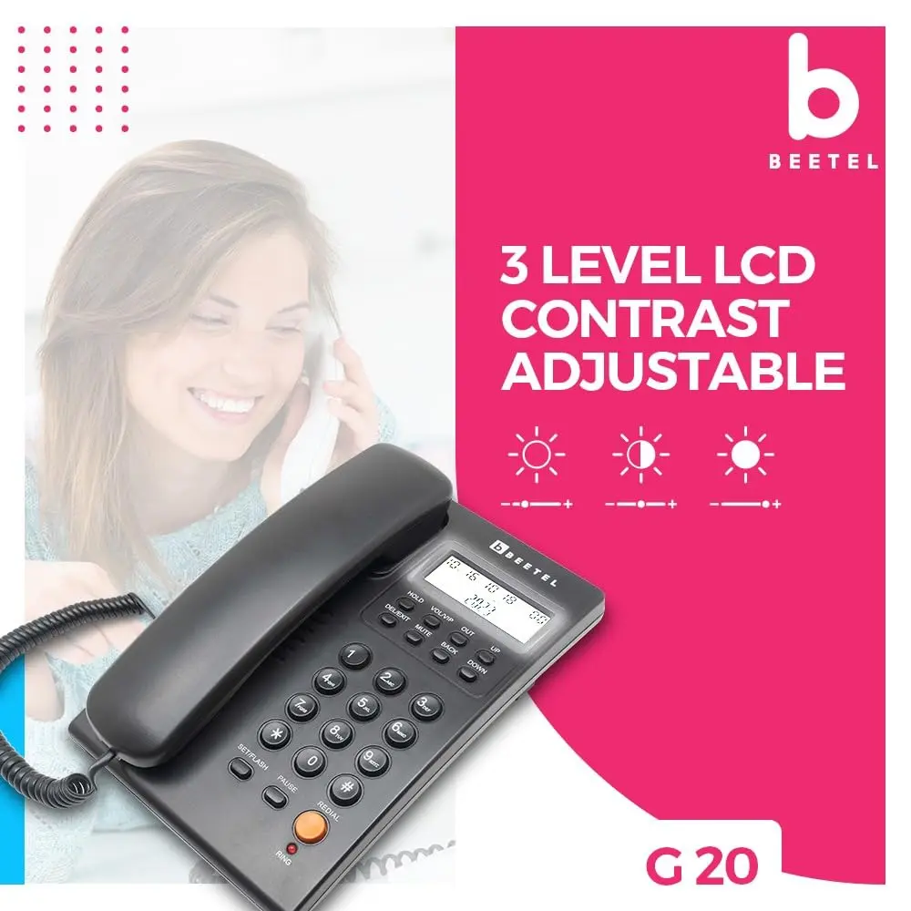 Beetel G20 Ringer LED Landline phone Black