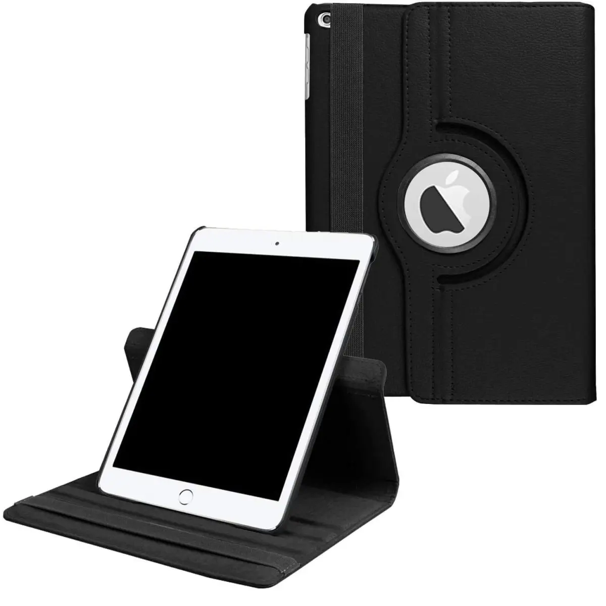for iPad Air 2 Model. A1566, A1567 Case. MOCA 360°Degree Rotating PU Leather Smart Magnetic Stand Flip Case Cover for Apple iPad Air 2 / iPad 6 Flip Cover case (Black)