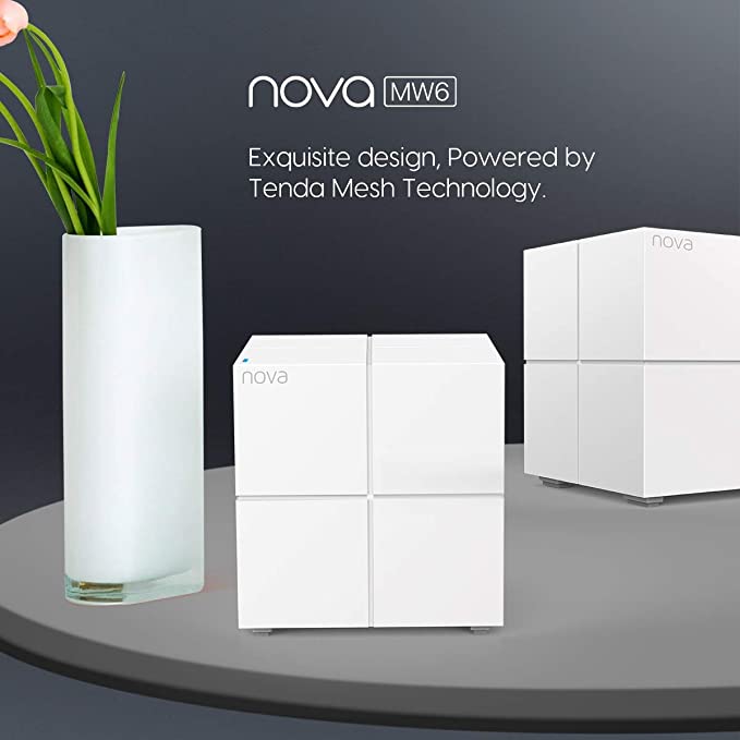 Tenda Nova MW6 Whole Home Mesh Wi-Fi System, 6000sq² Wi-Fi Coverage, Two Gigabit Ports, APP Control, Easy Set Up (White, Pack of 3)