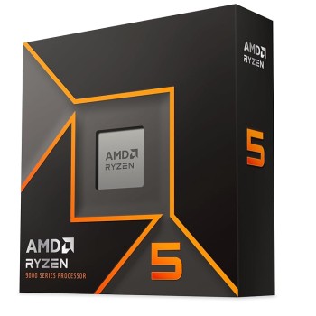 AMD Ryzen 5 9600X Desktop Processor with Integrated Radeon Graphics, 6 cores 12 Threads 32 MB Cache Base Clock 3.9GHz Upto 5.4GHz AM5 Socket, Memory DDR5 Up to 5600 MT/s, 65W TDP - 100-100001405WOF
