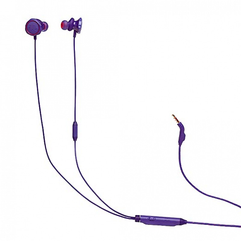 JBL Quantum 50 by Harman Wired in-Ear Gaming Headphone with Twist Lock Technology (Purple)