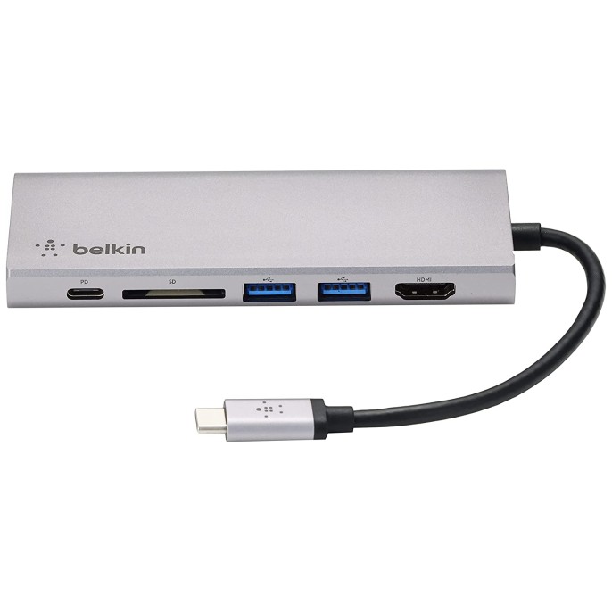 Belkin USB-C Multimedia Hub with Tethered USB-C Cable USB-C Dock for Mac OS and Windows USB-C Laptops Belkin USB-C Multimedia Hub with Tethered USB-C Cable USB-C Dock for Mac OS and Windows USB-C Laptops