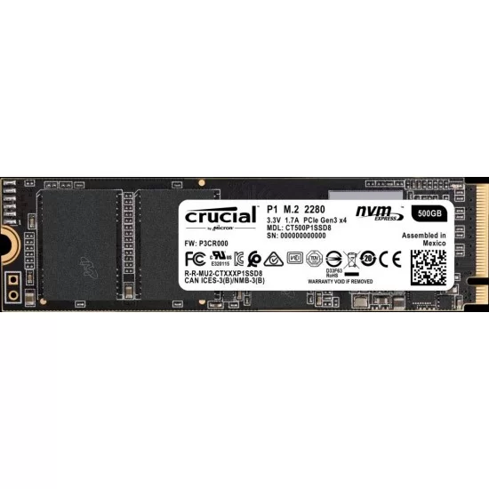 Crucial P1 500GB 3D nand Nvme PCle M.2 (CT500P1SSD8)  