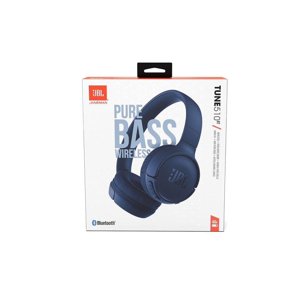 JBL Tune 510BT, On Ear Wireless Headphones with Mic, up to 40 Hours Playtime, Pure Bass, Quick Charging, Dual Pairing, Bluetooth 5.0 & Voice Assistant Support for Mobile Phones (Blue) JBL Tune 510BT, On Ear Wireless Headphones with Mic, up to 40 Hours Playtime, Pure Bass, Quick Charging, Dual Pairing, Bluetooth 5.0 & Voice Assistant Support for Mobile Phones (Blue)