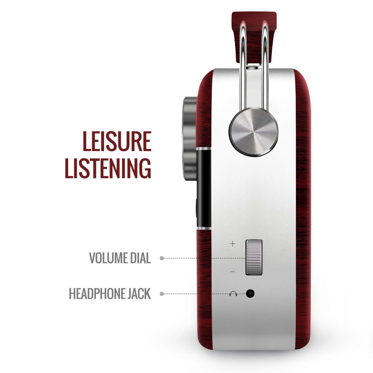 Saregama Carvaan Hindi - Portable Music Player with 5000 Preloaded Songs, FM/BT/AUX (Cherrywood Red)