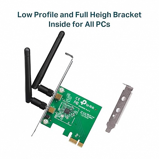 TP-LINK TL-WN881ND Wireless N300 PCI Express Adapter, 2.4GHz 300Mbps, Include Low-Profile Bracket- 