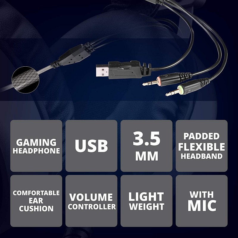 ZEBRONICS Gaming Wired Headphone with MIC & VOL (8 BIT)