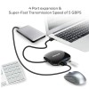 Honeywell Momentum Port 4-1 USB 3.0 Hub, Transmission Speed 5GBPS, Laptop, Speaker, Mobile, Pen Drive, Hard Drive, Keyboard Printer, Glossy Black