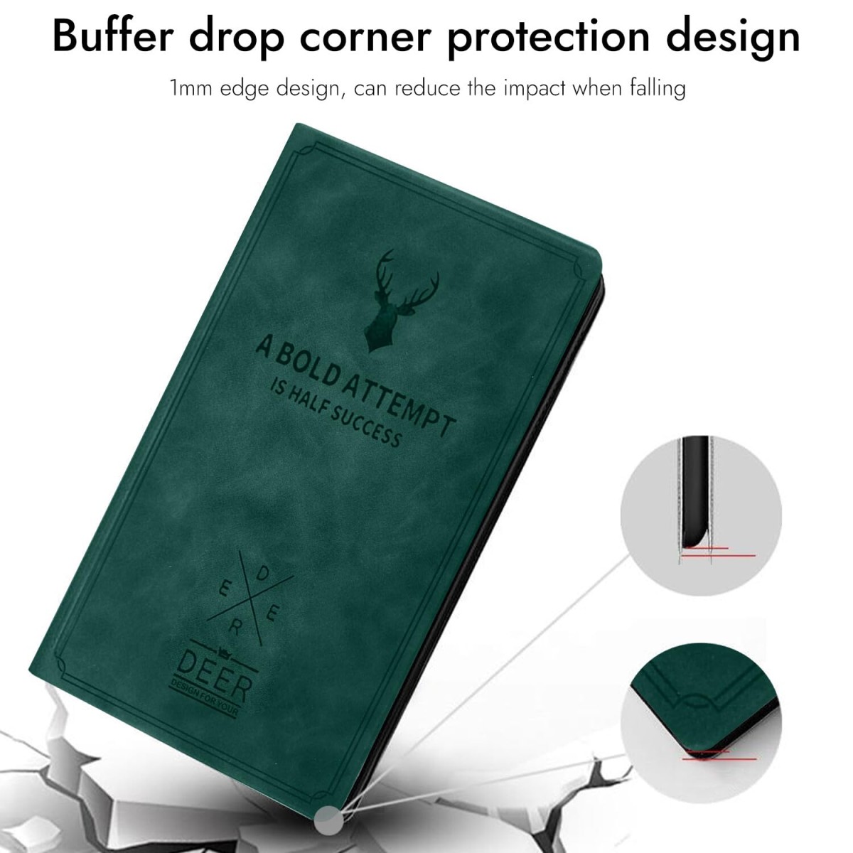 Robustrion Cover for Realme Pad 2 Lite 11 inch Cover Case, Deer Flip Cover for Realme Pad 2 Lite 11 inch Tablet- Dark Green