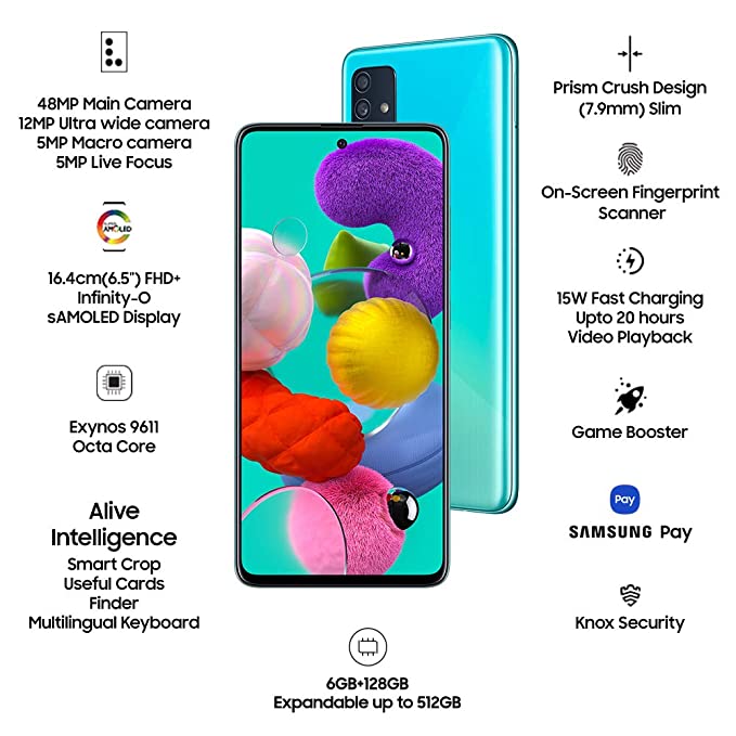 Samsung Galaxy A51 (Blue, 6GB RAM, 128GB Storage) Samsung Galaxy A51 (Blue, 6GB RAM, 128GB Storage)