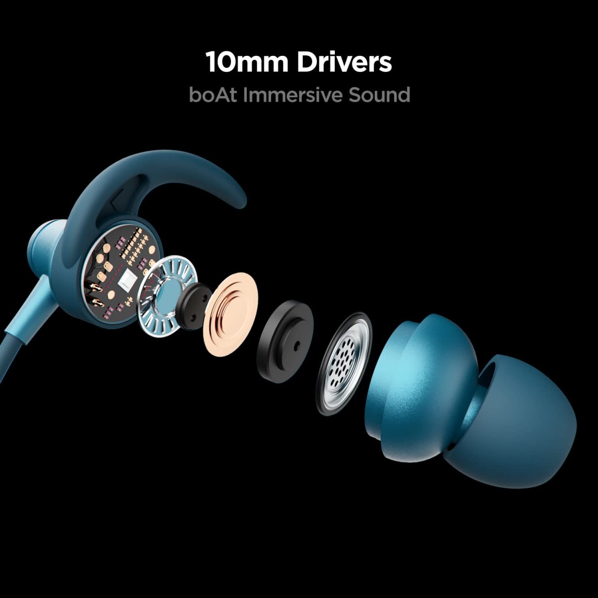 boAt Rockerz 335 Wireless Neckband Up to 30H Playback, Qualcomm aptX & CVC, Enhanced Bass, Metal BLUE