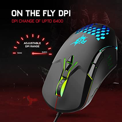 Redgear a-15 wired gaming mouse with rgb, semi-honeycomb design and upto 6400 dpi for windows pc gamers Black Redgear a-15 wired gaming mouse with rgb, semi-honeycomb design and upto 6400 dpi for windows pc gamers Black
