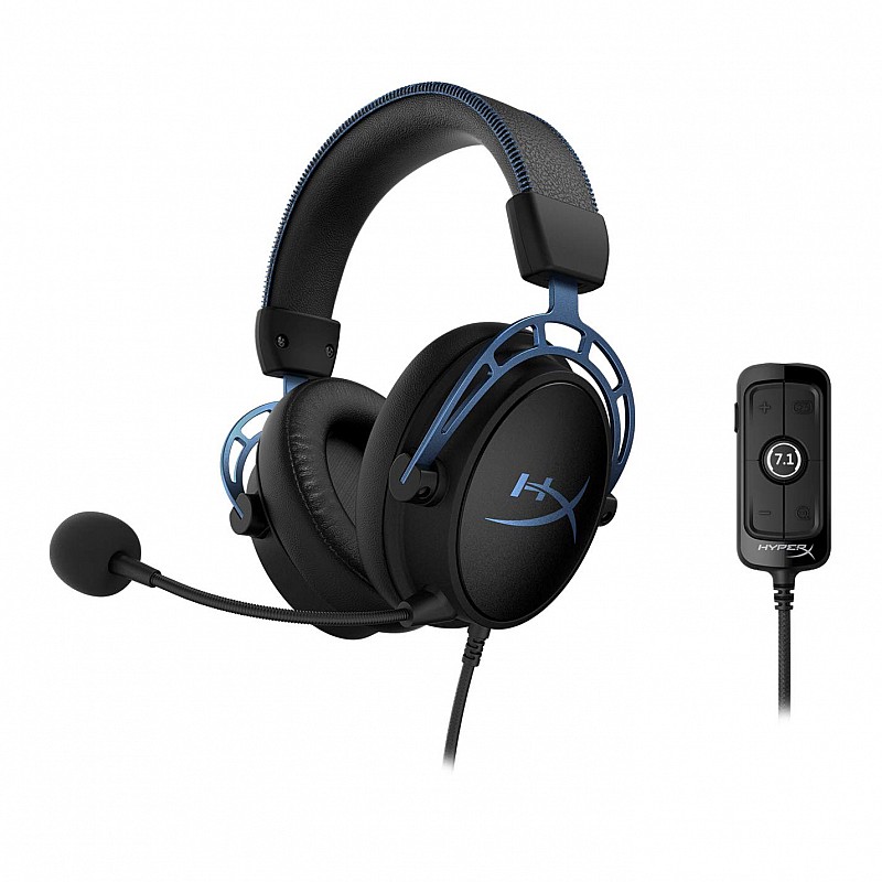 HyperX Cloud Alpha S Wired On Ear Headphones with Mic Blue