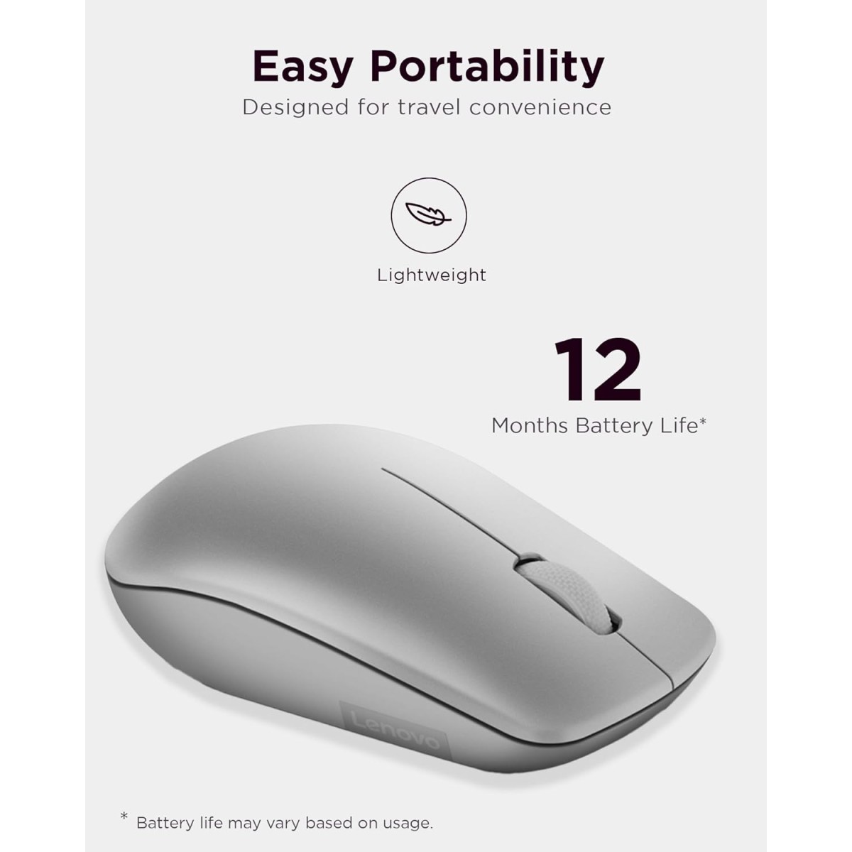 Lenovo 530 Wireless Mouse (Platinum Grey) Lenovo 530 Wireless Mouse (Platinum Grey)