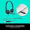 Logitech H340 Wired Headset Stereo Headphones with Noise Cancelling Microphone USB PC Mac Laptop Black