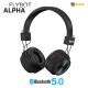 Flybot Alpha Wireless Over The Ear Bluethooth Headphone IPX5 Rated with HD Sound and LED Light Design (Black)