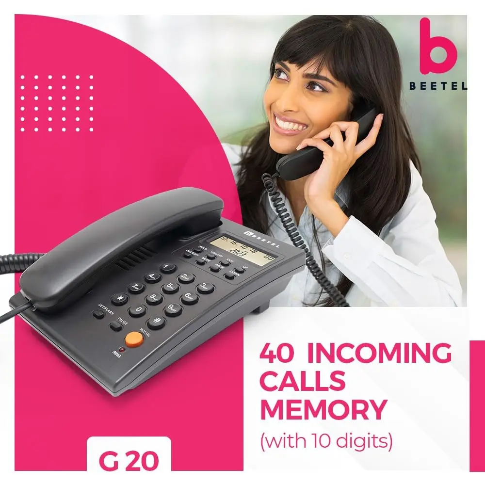 Beetel G20 Ringer LED Landline phone Black