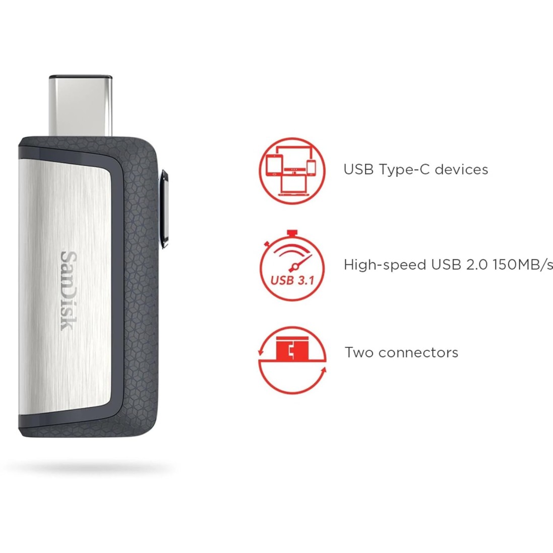 SanDisk SDDDC2-032G-I35 32 GB OTG Drive (Black, Type A to Type C)