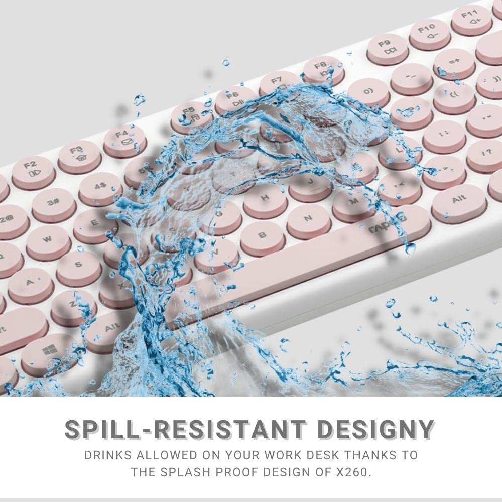 RAPOO X260 Keyboard and Mouse Combo Wireless Standard Desktop Keyboard Compatible with Desktop, Laptop, Mac multimedia_keys Pink RAPOO X260 Keyboard and Mouse Combo Wireless Standard Desktop Keyboard Compatible with Desktop, Laptop, Mac multimedia_keys Pink